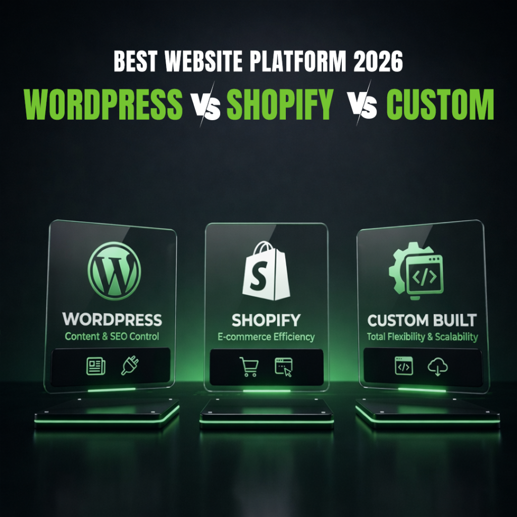 Best Website Platform 2026 WordPress vs Shopify vs Custom