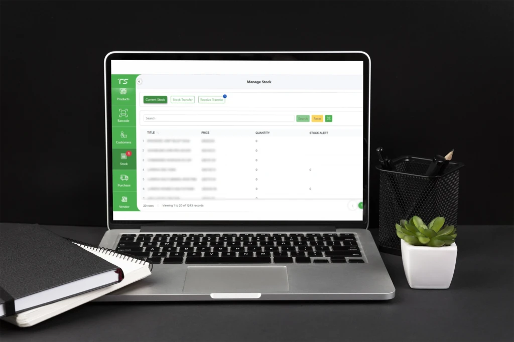 Front view of desk concept mock-up